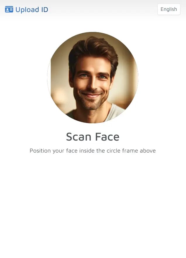 DocuPass "Scan Face" selfie capture with on-screen framing