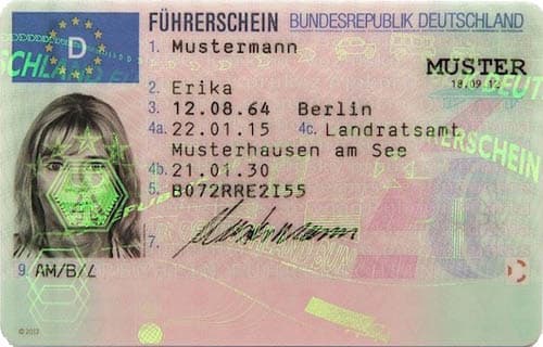 Germany Driver's License sample